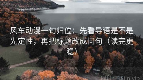 风车动漫一句归位：先看导语是不是先定性，再把标题改成问句（读完更稳）