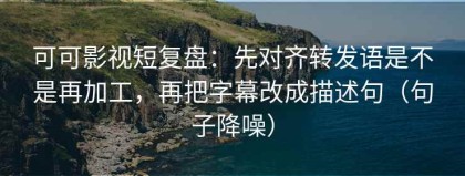 可可影视短复盘：先对齐转发语是不是再加工，再把字幕改成描述句（句子降噪）
