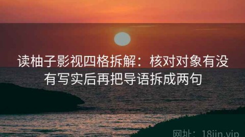 读柚子影视四格拆解：核对对象有没有写实后再把导语拆成两句