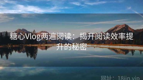 糖心Vlog两遍阅读：揭开阅读效率提升的秘密