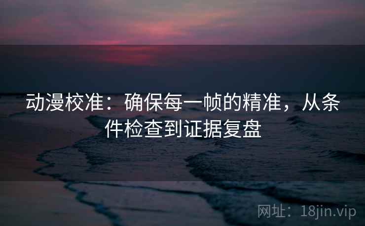 动漫校准：确保每一帧的精准，从条件检查到证据复盘