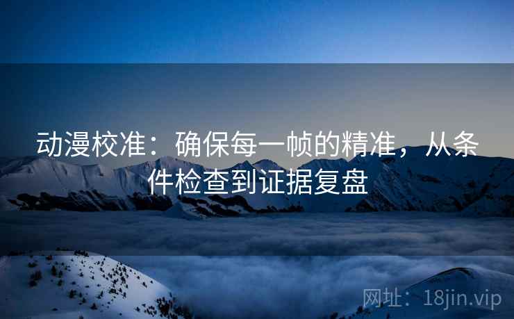 动漫校准：确保每一帧的精准，从条件检查到证据复盘