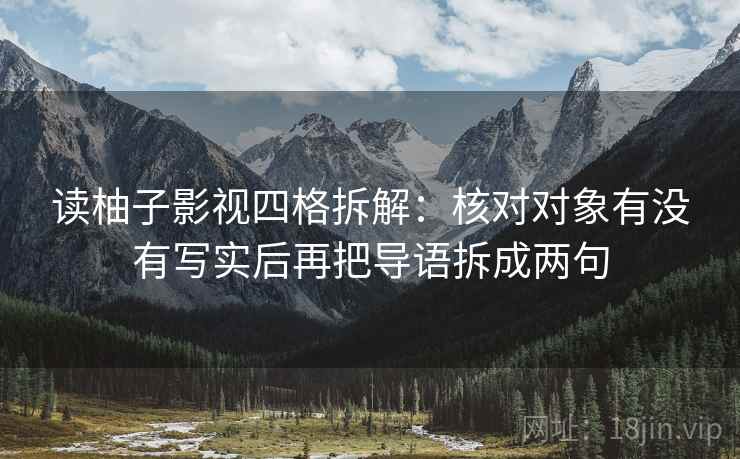 读柚子影视四格拆解：核对对象有没有写实后再把导语拆成两句